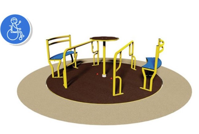 Image média: Tourniquets adaptés aux enfants à mobilité réduite sur les aires de jeu du Haillan